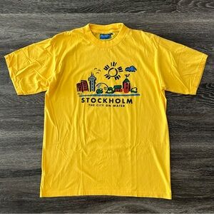 VTG 90s Stockholm Sweden T-Shirt Size L The City On Water No Problem Sportswear